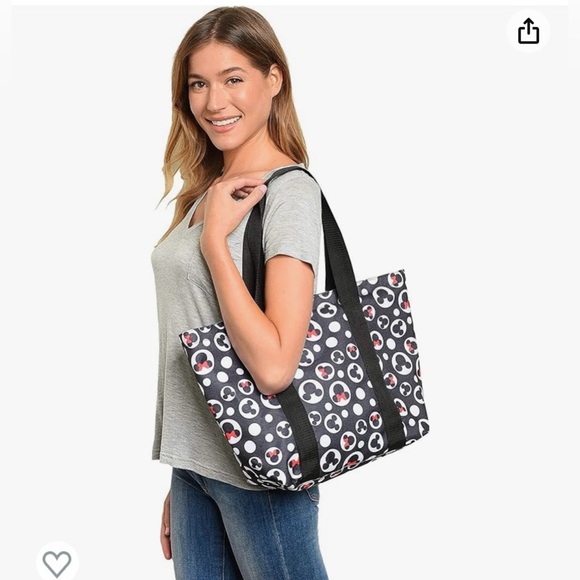 Disney Tote Bag - Mickey and Minnie Zipper Travel Bag - Picture 3 of 11
